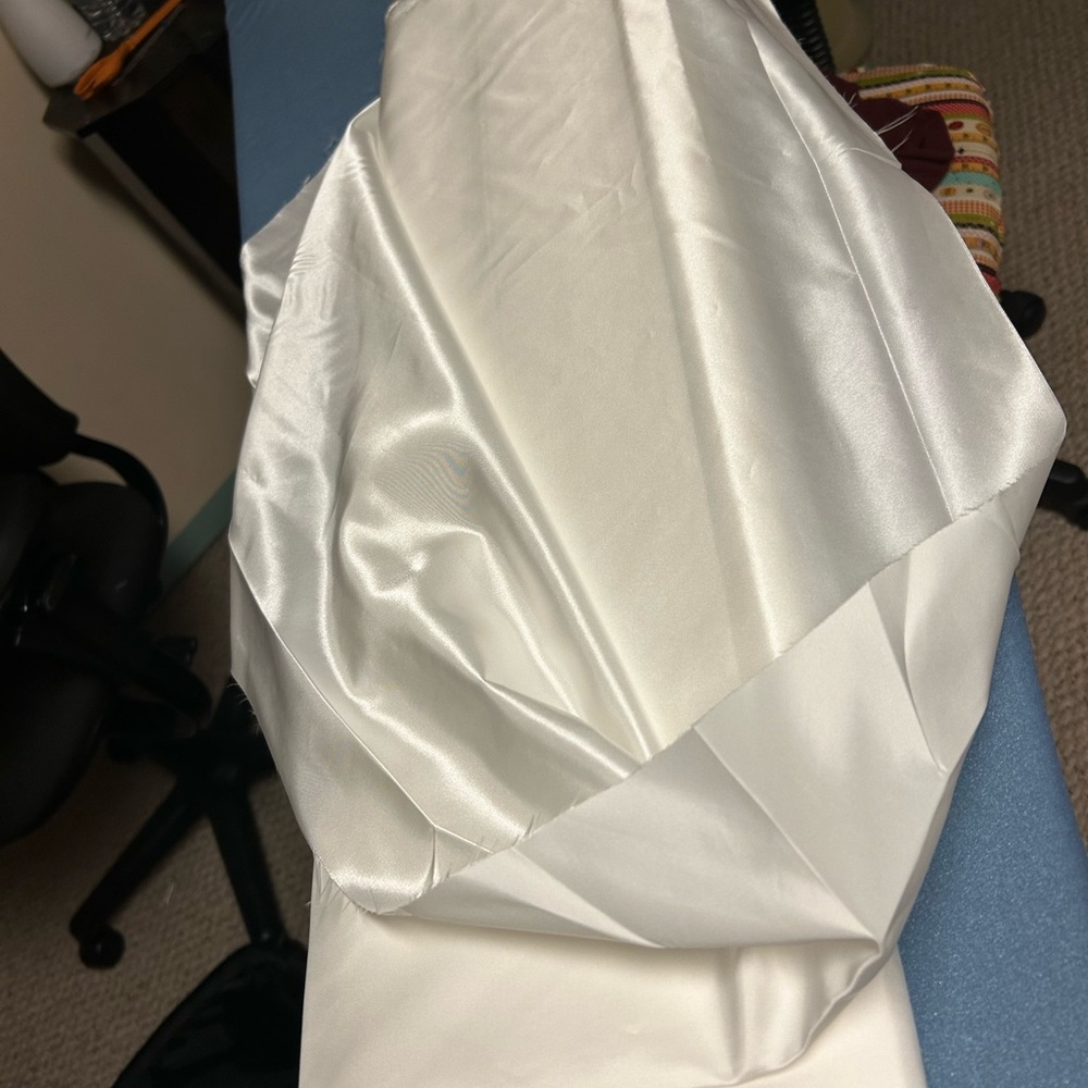 Elegant White Satin Taffeta Fabric